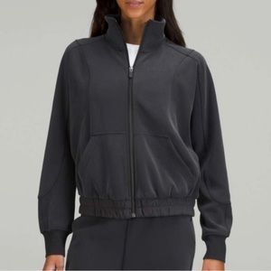 Lululemon Brushed Softstreme Funnel Neck Zip Up - Black